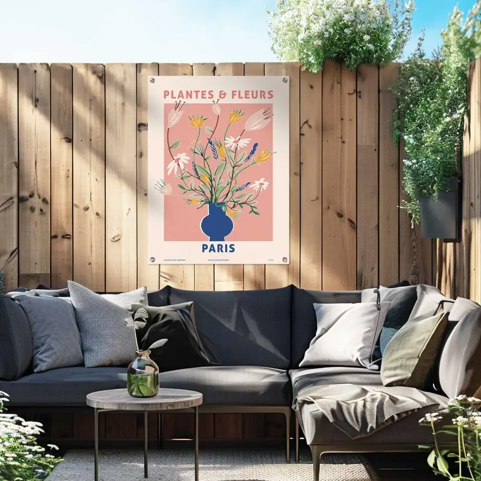 Tuinposter Bloemen - 80 x 60 - Bont