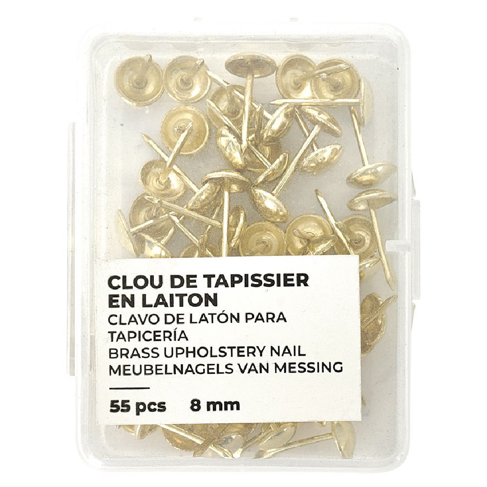 Clou tapissier laiton Ø8mm x55