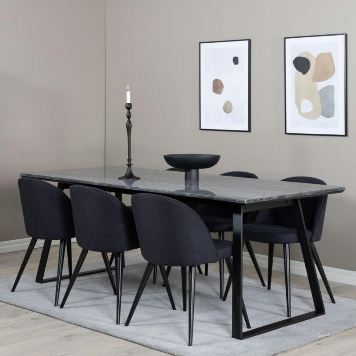 STAXIE - Table à manger 200x90cm en marbre