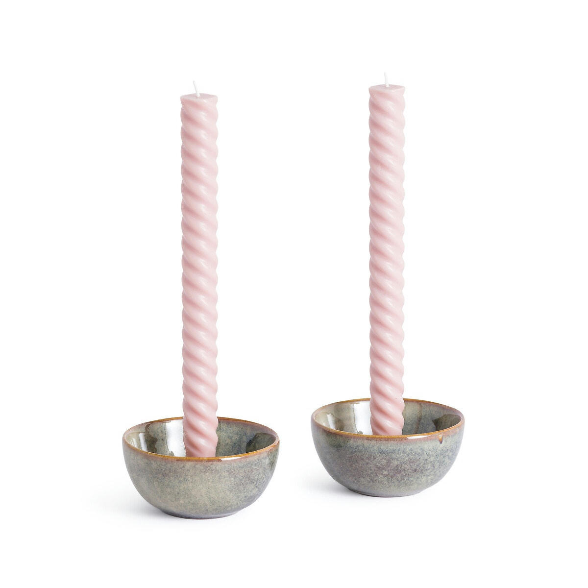 Lot de 2 bougies torsadées, Fabola