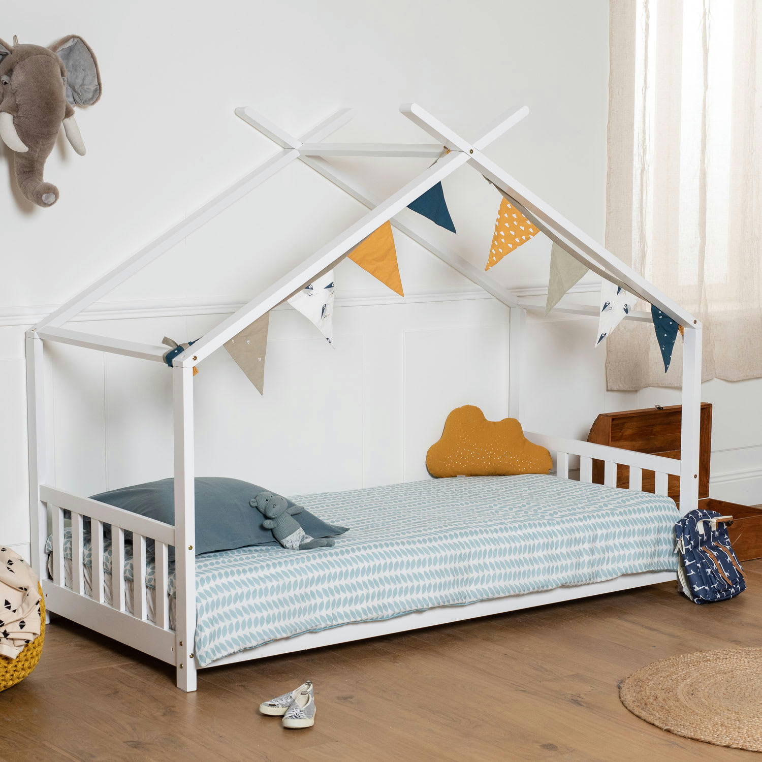 GASPARD - Lit cabane pour enfant 190x90cm blanc