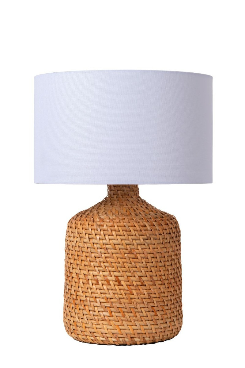 Lampa stołowa z abażurem brązowo-biała Arrah 1xE27x40W wys:50cm Lucide