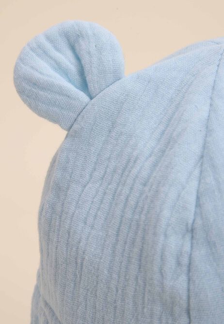 Baby Boys Blue Cheesecloth Legionnaire Ear Detail Hat