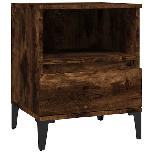 NNEVL Bedside Cabinets 2 pcs Smoked Oak 40x35x50 cm