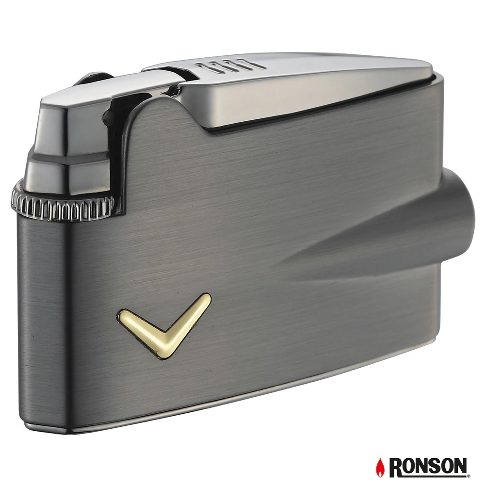 Ronson Mini Ronson Premium Varaflame Red Lighter (RFL100005)Gunmetal Satin Flint Lighter (R310002)