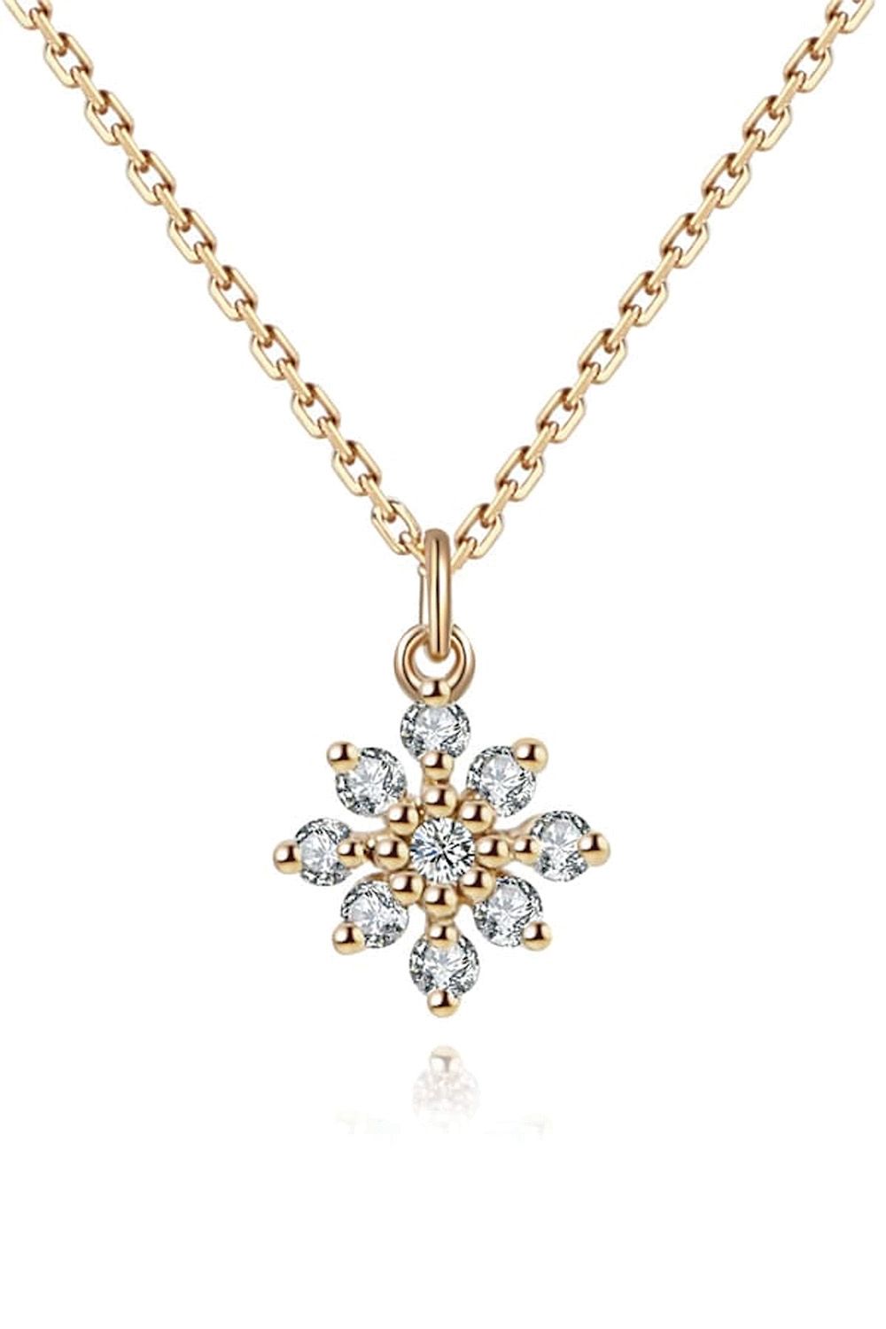Elk & Bloom 14k Gold Dainty Flower Floral Necklace