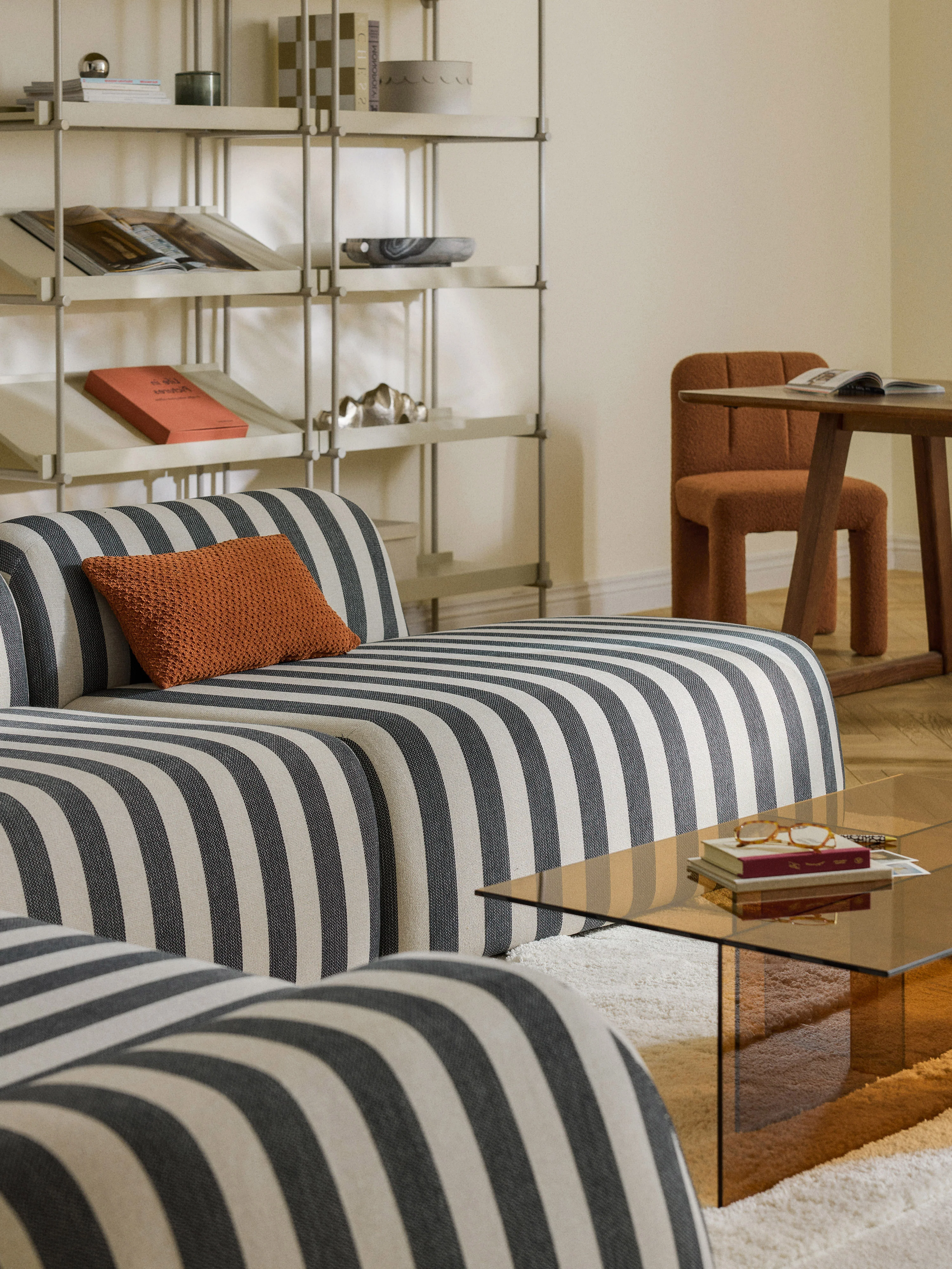 Gestreiftes Chaiselongue-Modul Wolke