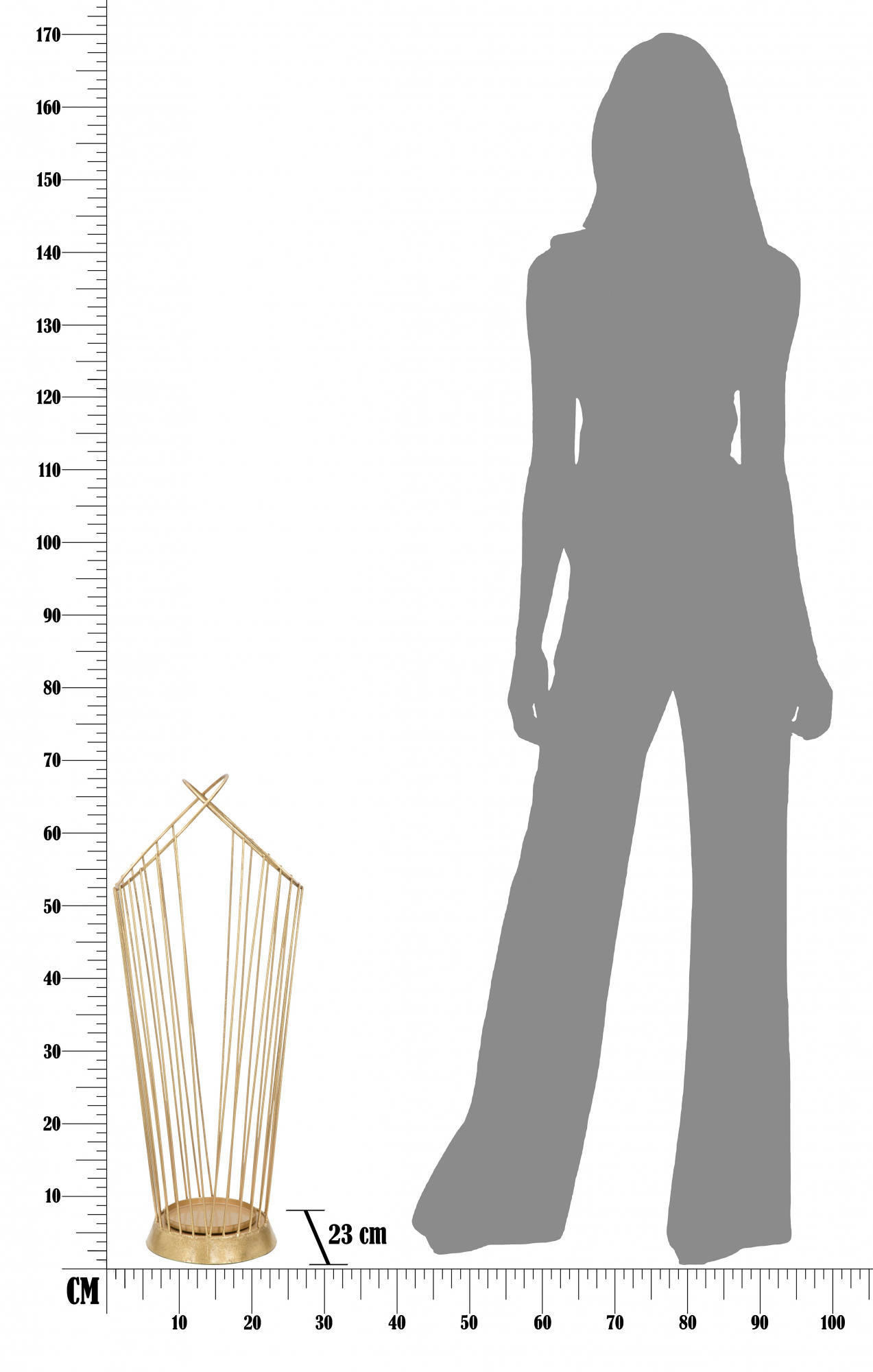 - Porte-parapluie décoré en métal doré