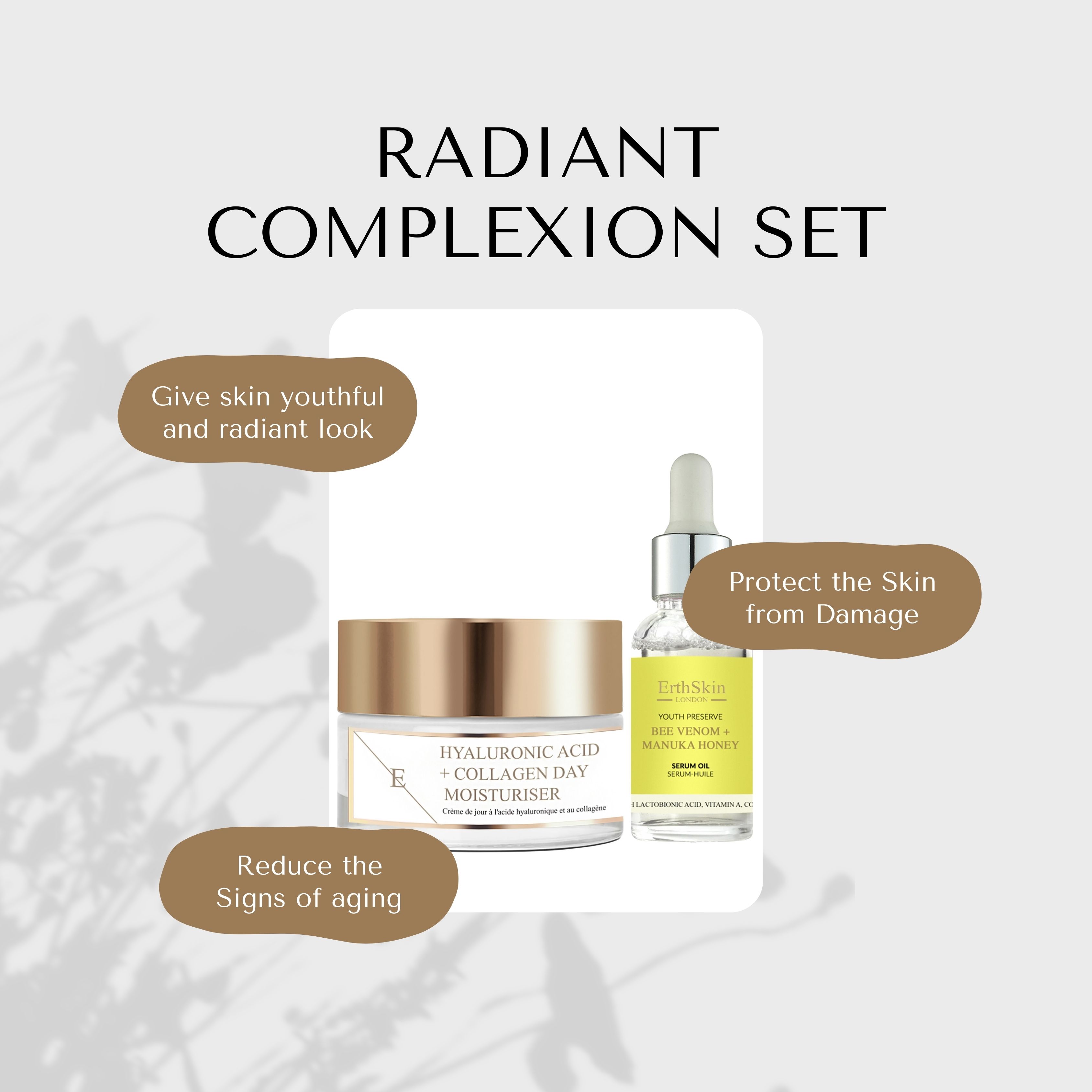 Erth Skin London Hyaluronic acid Collagen Day Cream 50ml   Bee Venom Oil 30ml