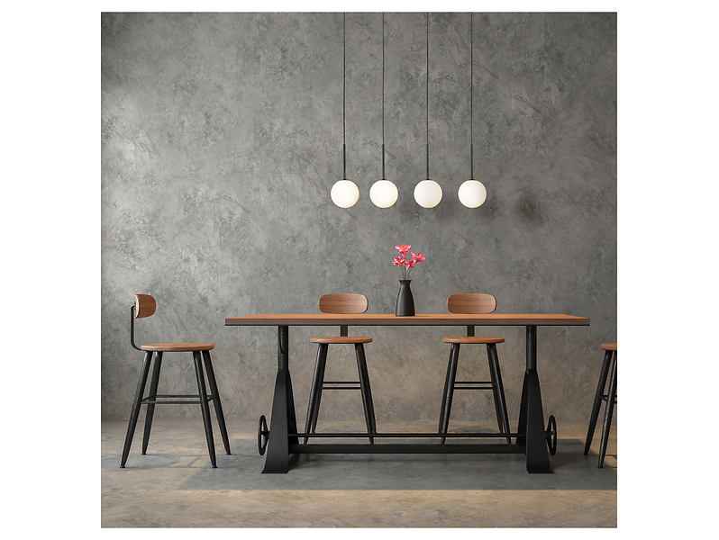 Lampa wisząca Martin 4-punktowa szklana biało-czarna