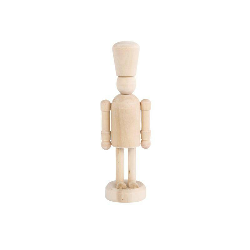 BOIS - Personnage casse-noisette en bois à peindre H13cm