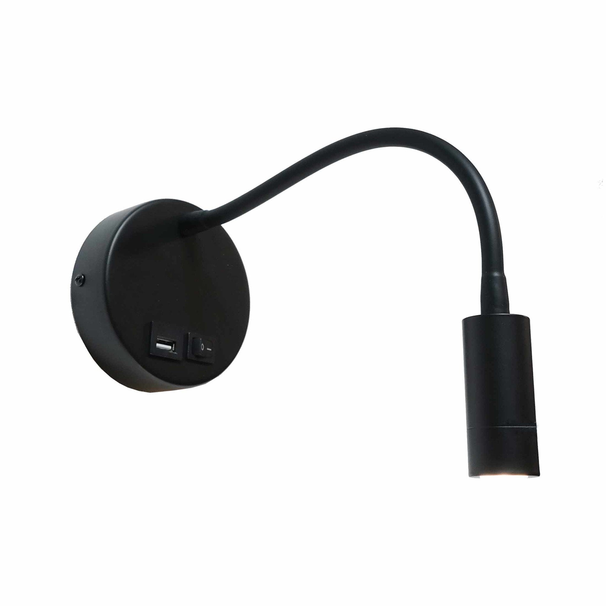 Artdelight wandlamp Flex - 1 lichts - 30 x 10  cm - zwart