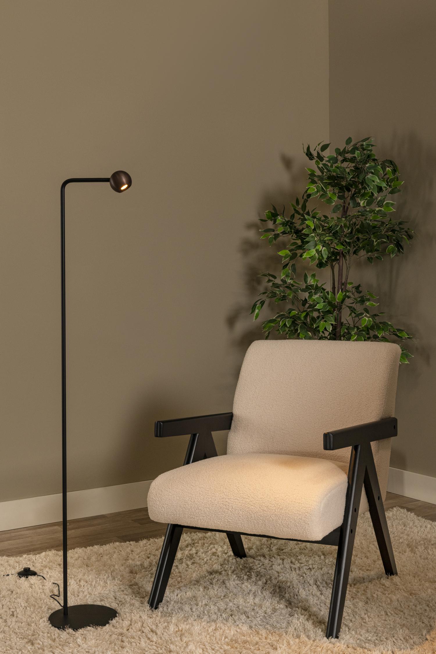 Lucide vloerlamp MONTANA - Geïntegreerde LED - Koffie