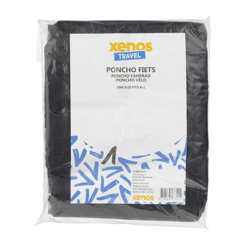 Fiets poncho - one size - zwart