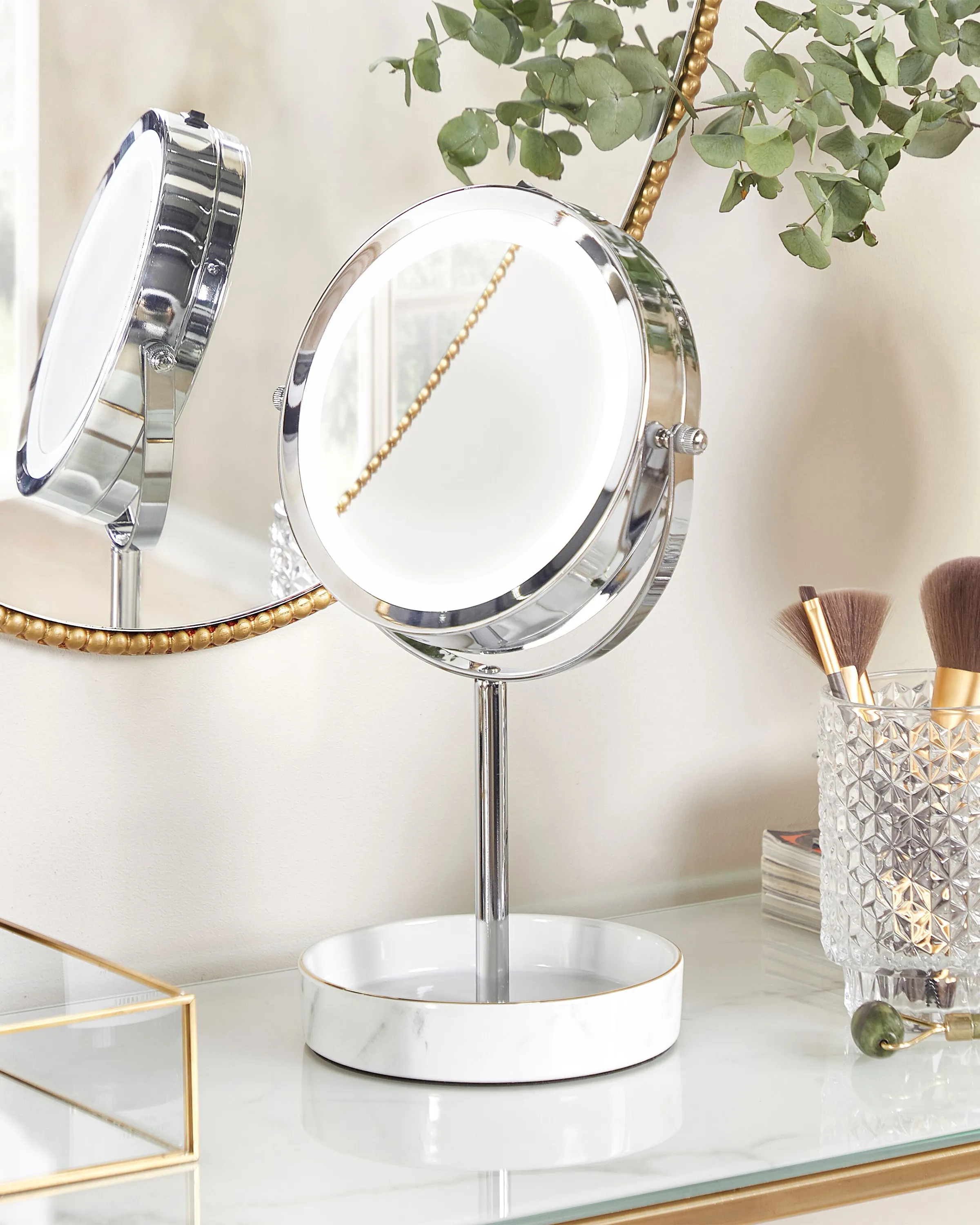 Makeup Mirror LED SAVOIE White/ Silver