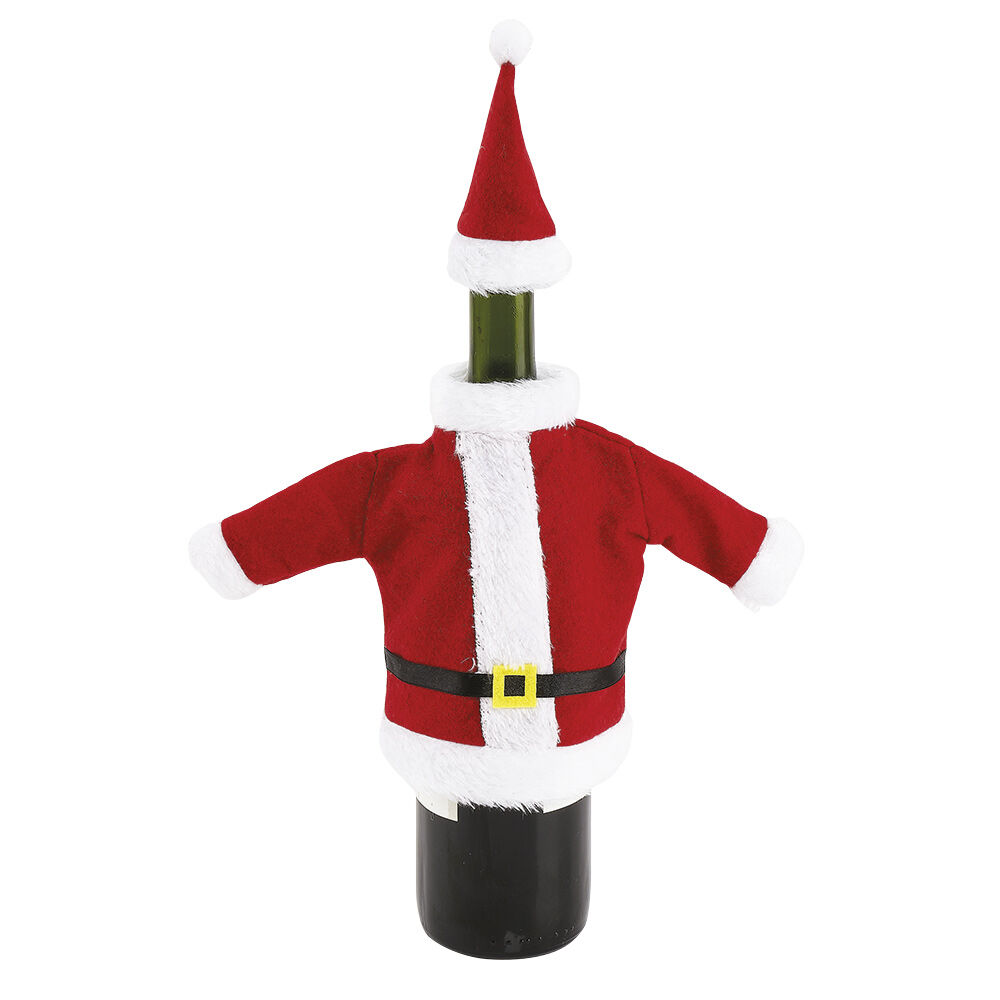 Couvre bouteille de vin forme costume de No&euml;l