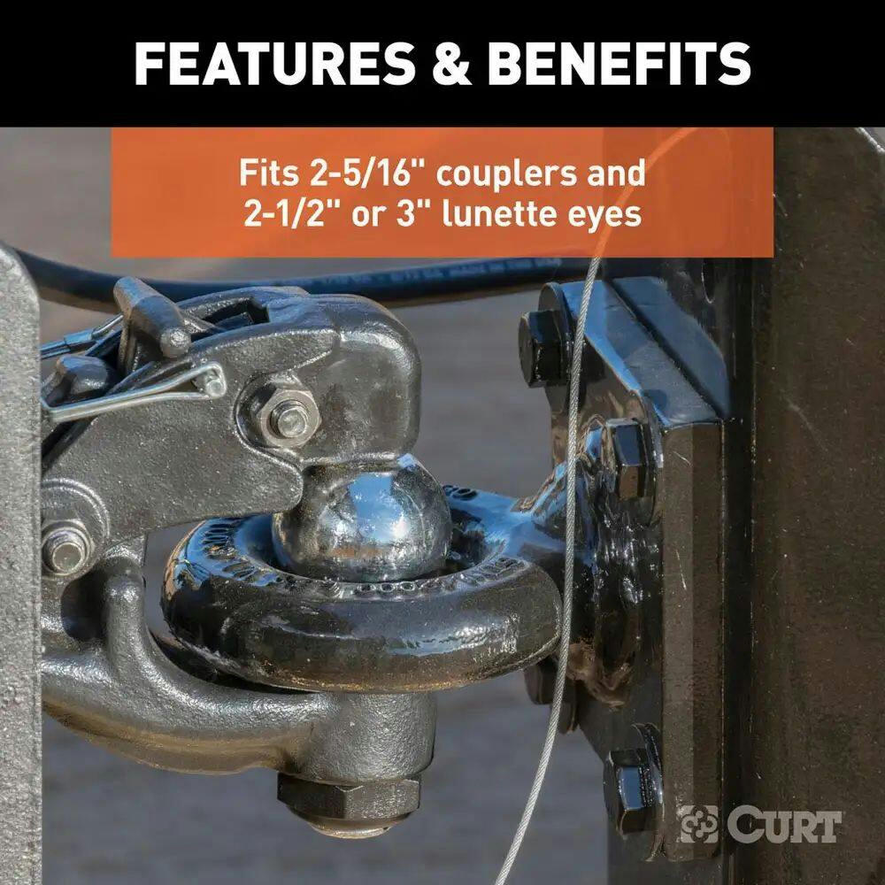CURT 45908 Adjustable Channel Mount with 2-5/16-in Ball & Pintle, Rated for 20000-lbs
