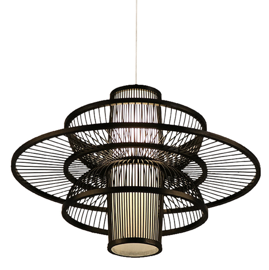 Fine Asianliving Bamboe Hanglamp Zwart Handgemaakt -