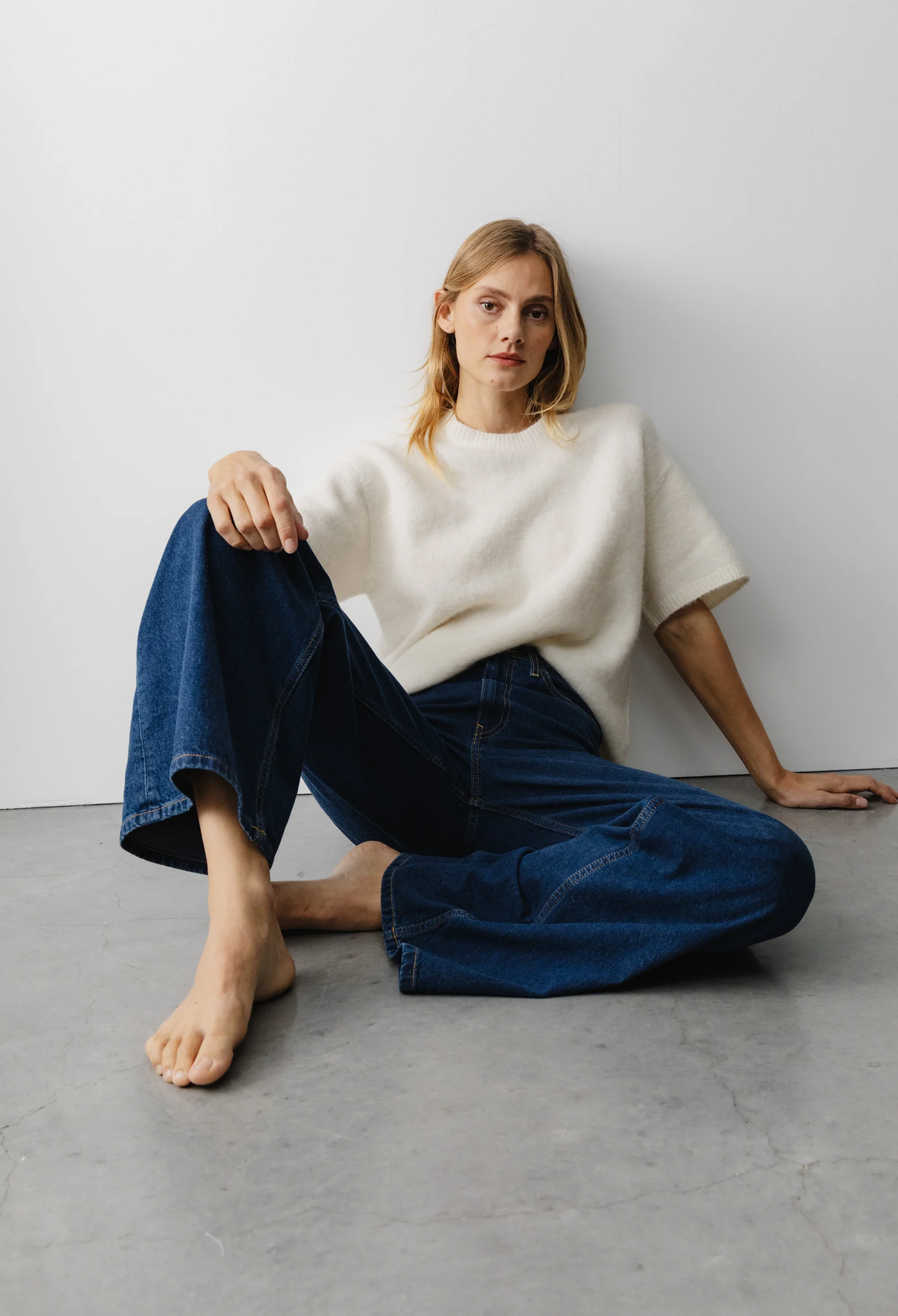 Sara High Loose - Stone Indigo