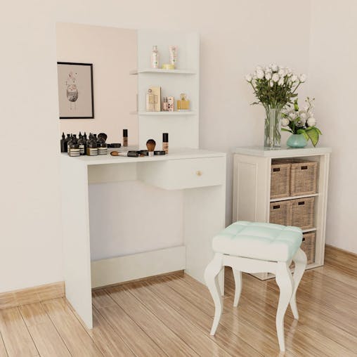 NNEVL Dressing Table Chipboard 75x40x141 cm White