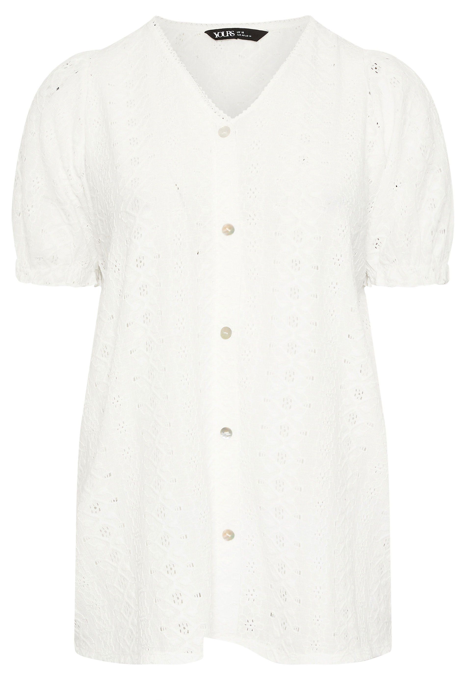 Yours Broderie Anglaise Puff Sleeve Blouse