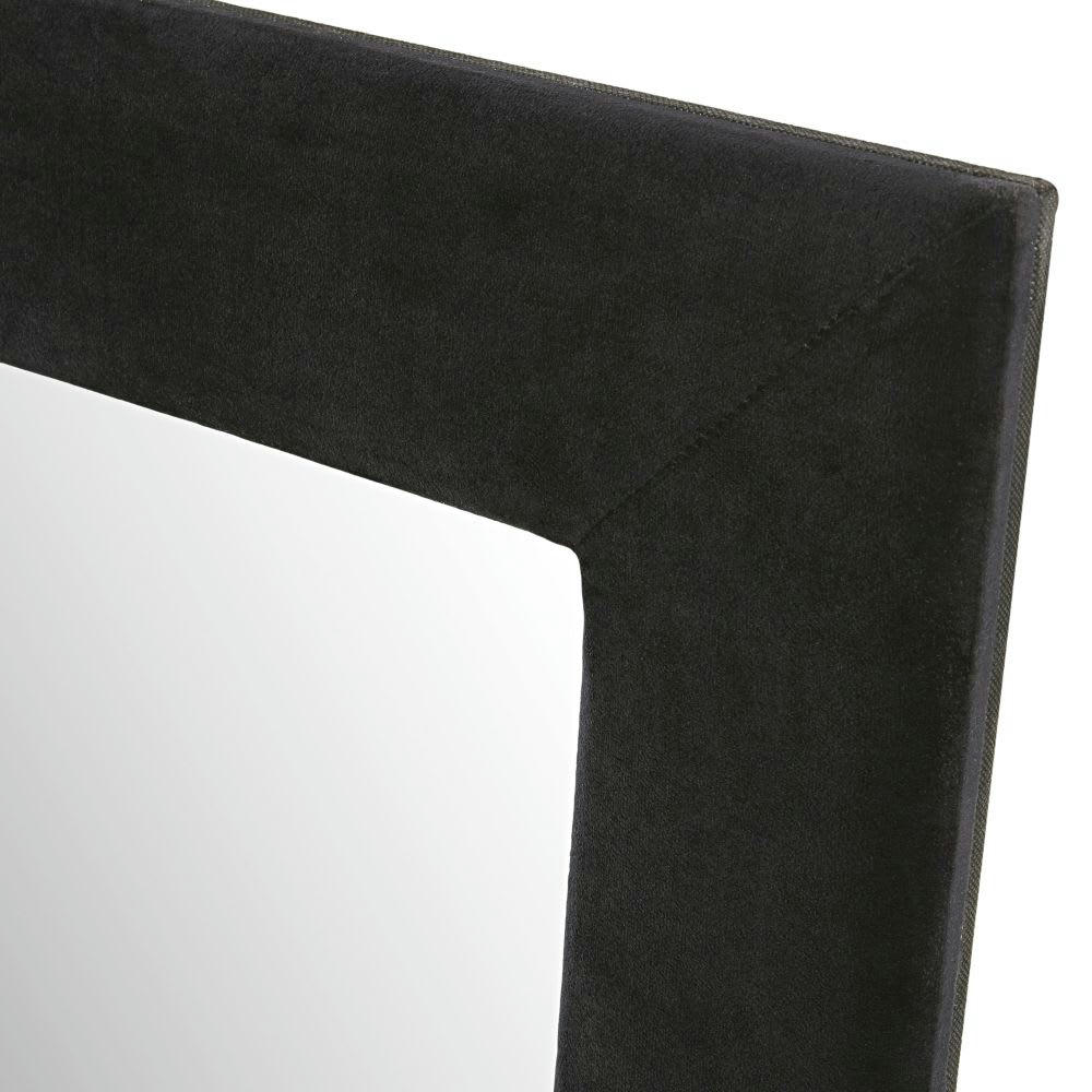 VERONE - Miroir carré à encadrement en velours noir 100x100