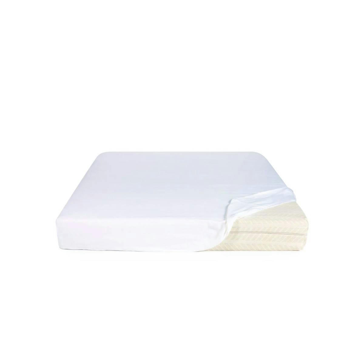 - Protège-matelas en 100% coton bio blanc 180 x 200 cm