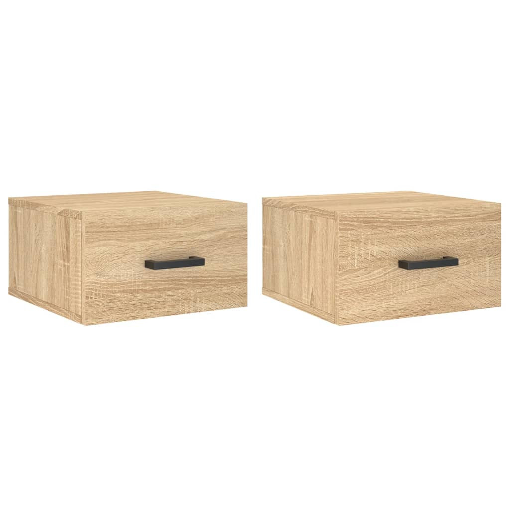 2x Szafka Nocna Wisząca Brąz Komoda Stolik Nocny Do Sypialni 35x35x20 cm
