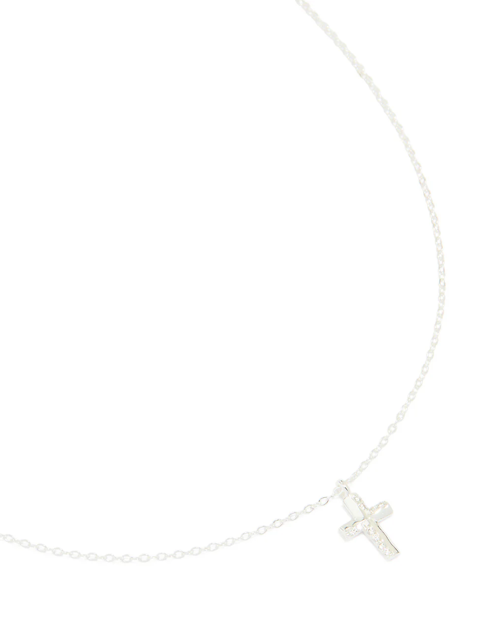 Sterling Silver Cubic Zirconia Cross Pendant Necklace
