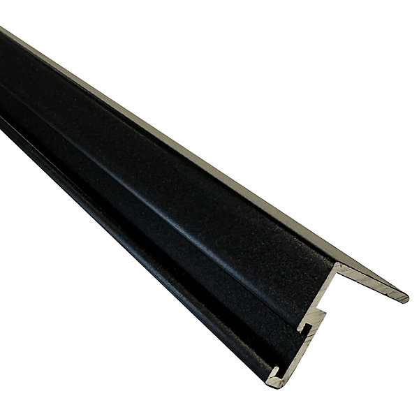 Cornière basse pour placard coulissant, rainure pour balai anti-poussière 1000mm - Noir mat