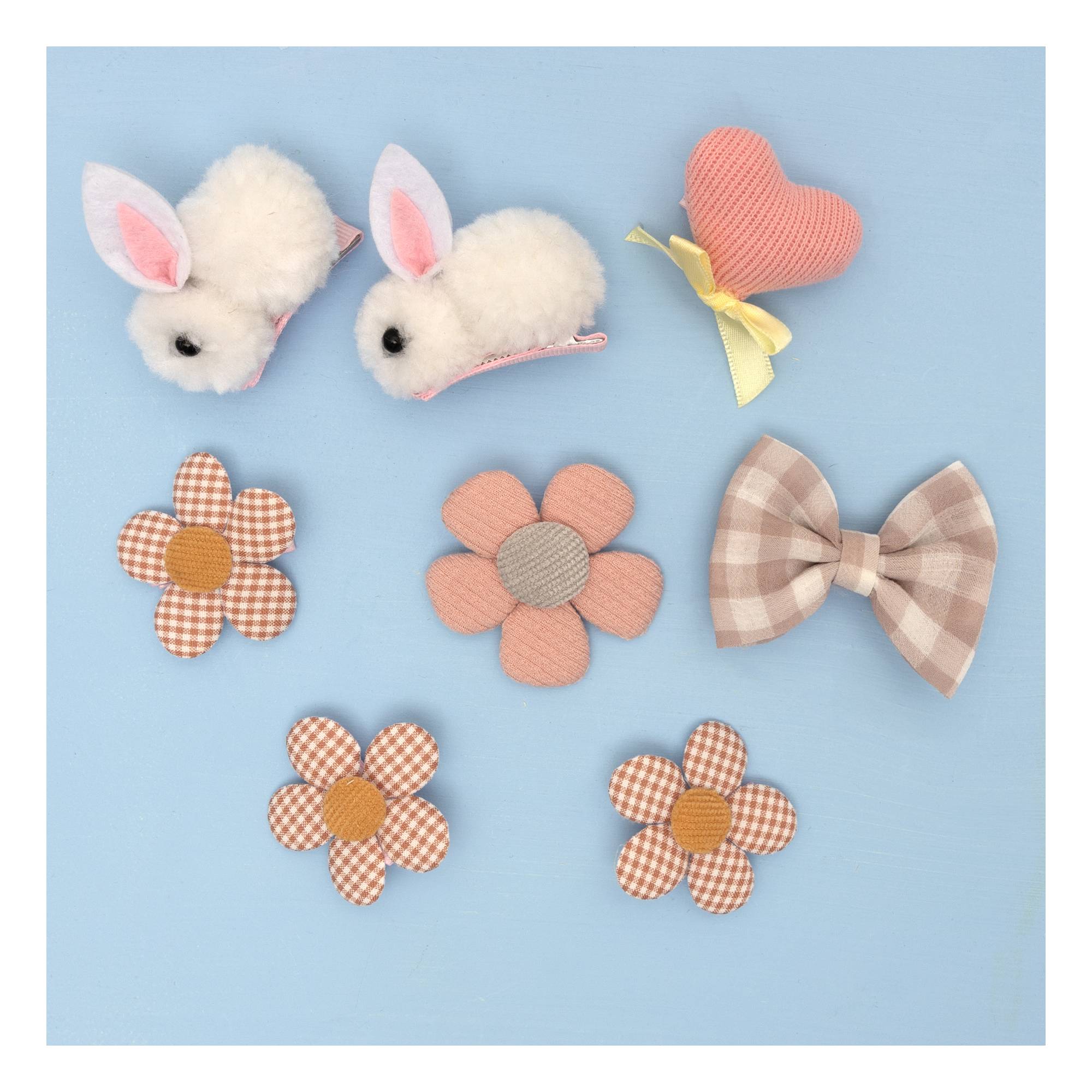 Pink Easter Hair Clips 8 Pack