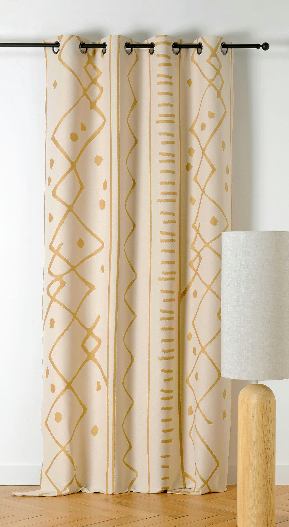 NAZCA - Rideau d'ameublement 140x260cm Moutarde