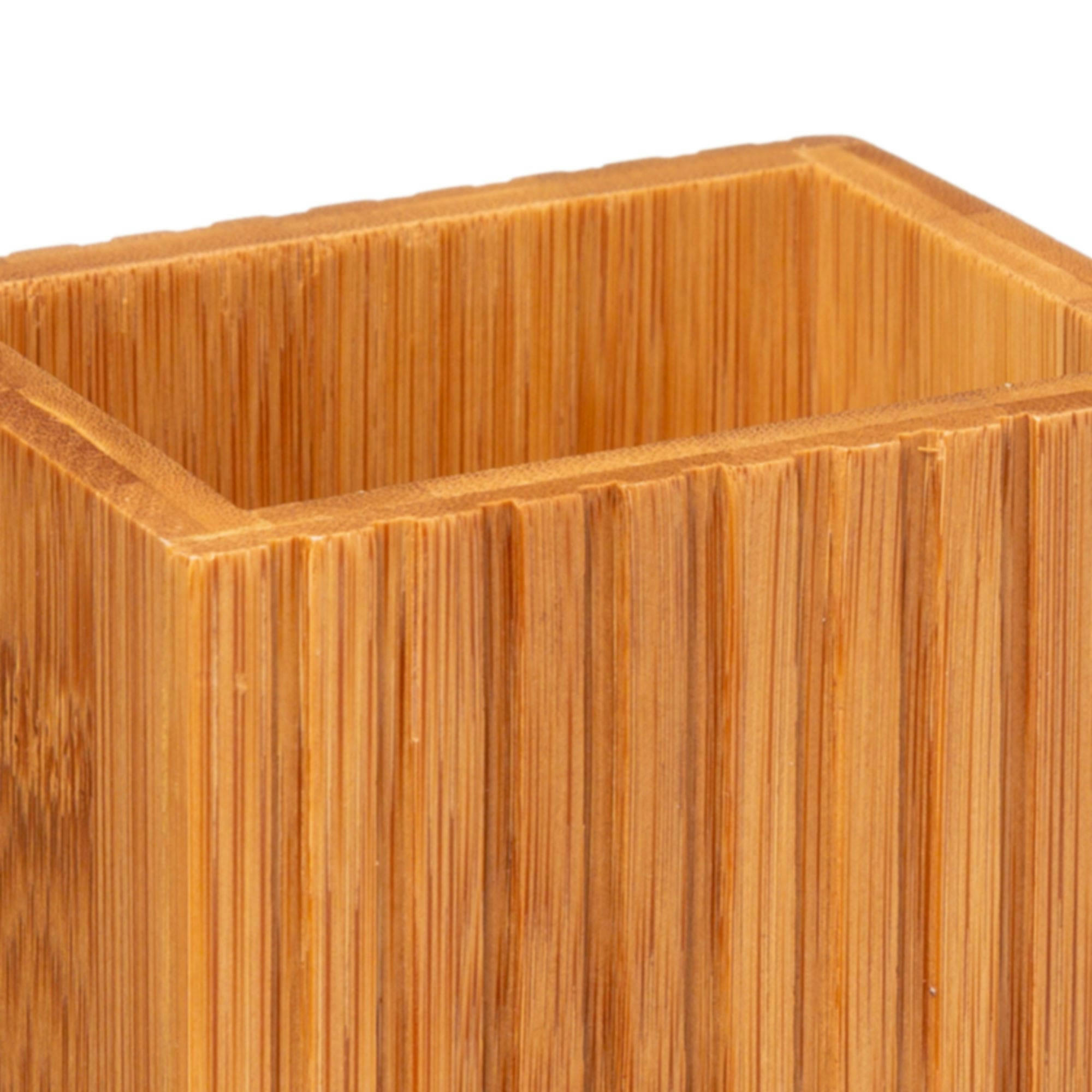 - Porte brosses à dents bambou - 8.4x6.6x12.6cm