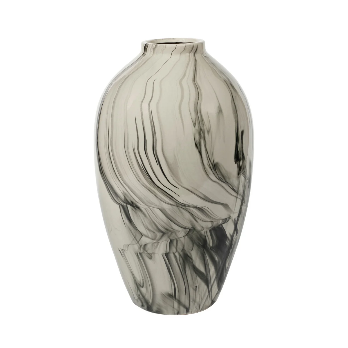 Broste Copenhagen - Ingrid Vase, Ø 23.5 cm x H 40 cm, beige / schwarz