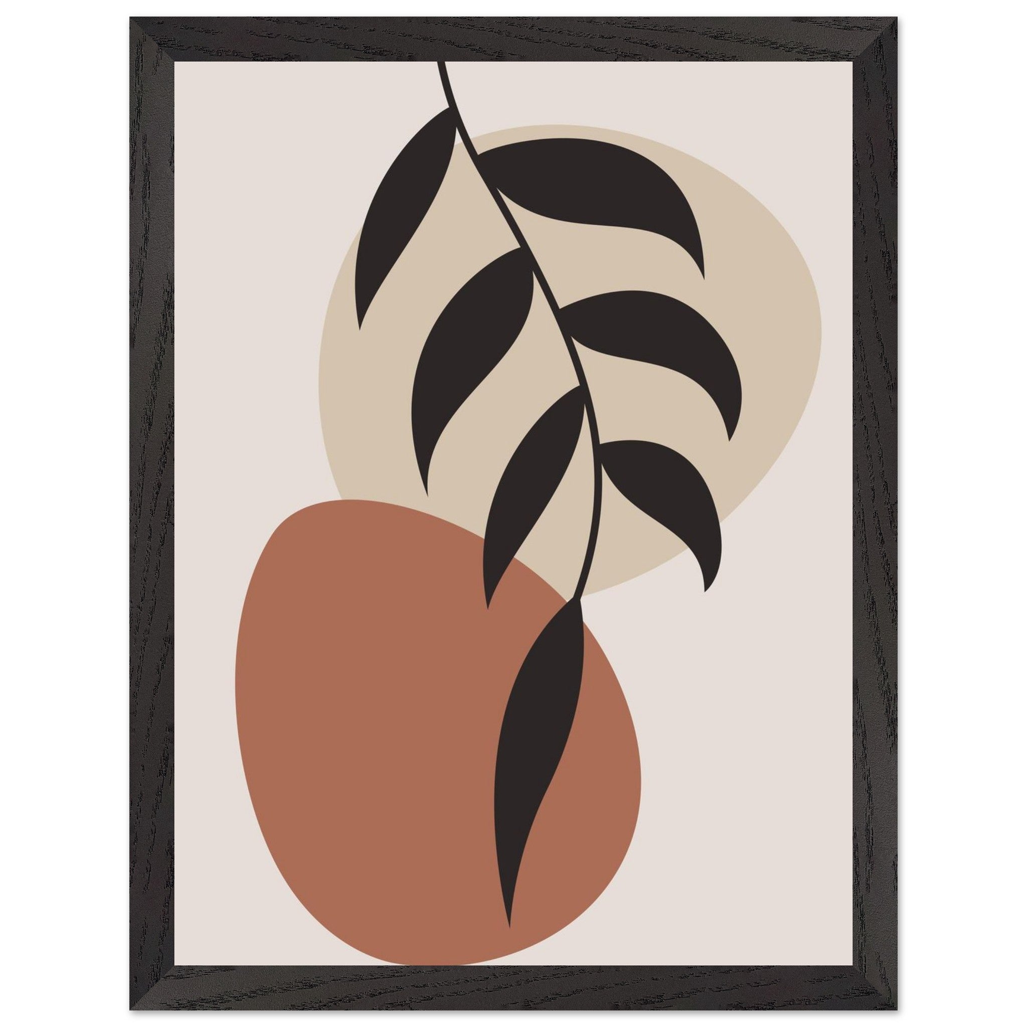 Artfulprints Poster met Lijst Boho - Abstract leaf II  - 30x40 cm - Terracotta