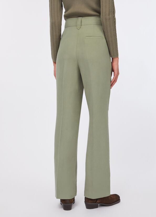 Pantaloni straight in gabardina