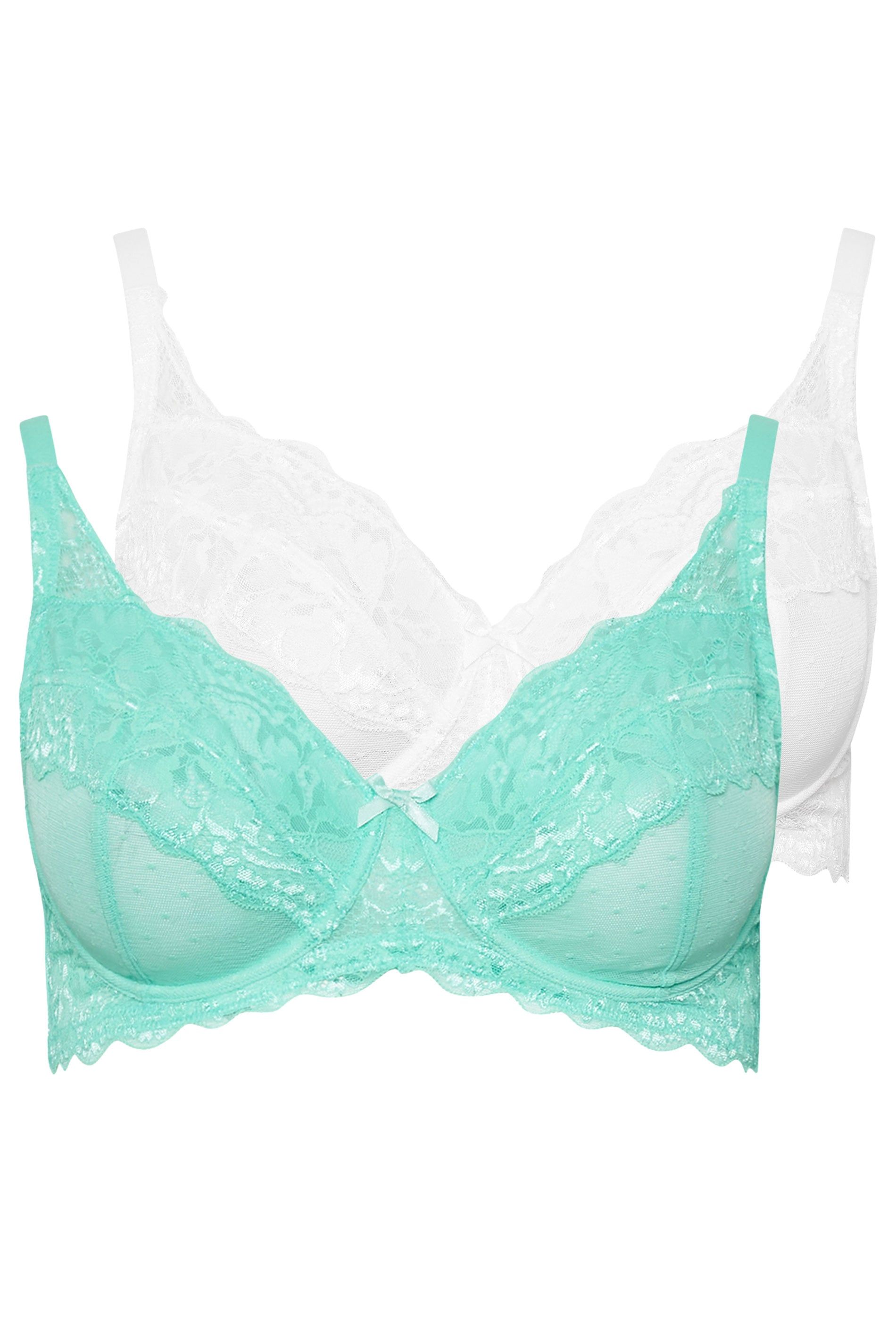 Yours 2 Pack Lace Underwired Mesh Bras