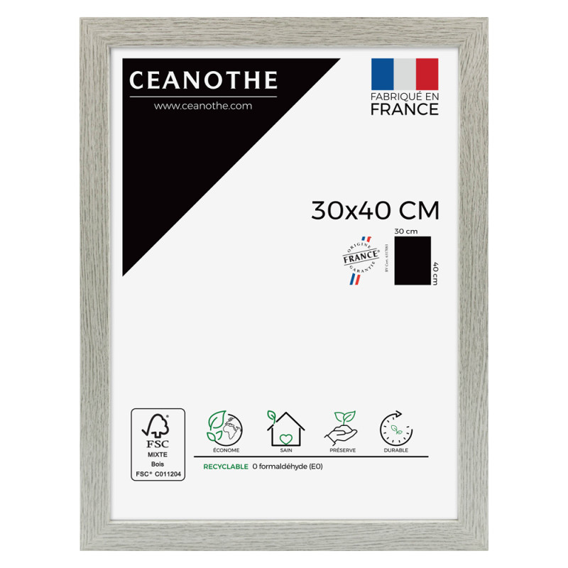 Cadre Australe gris clair 30 x 40 cm