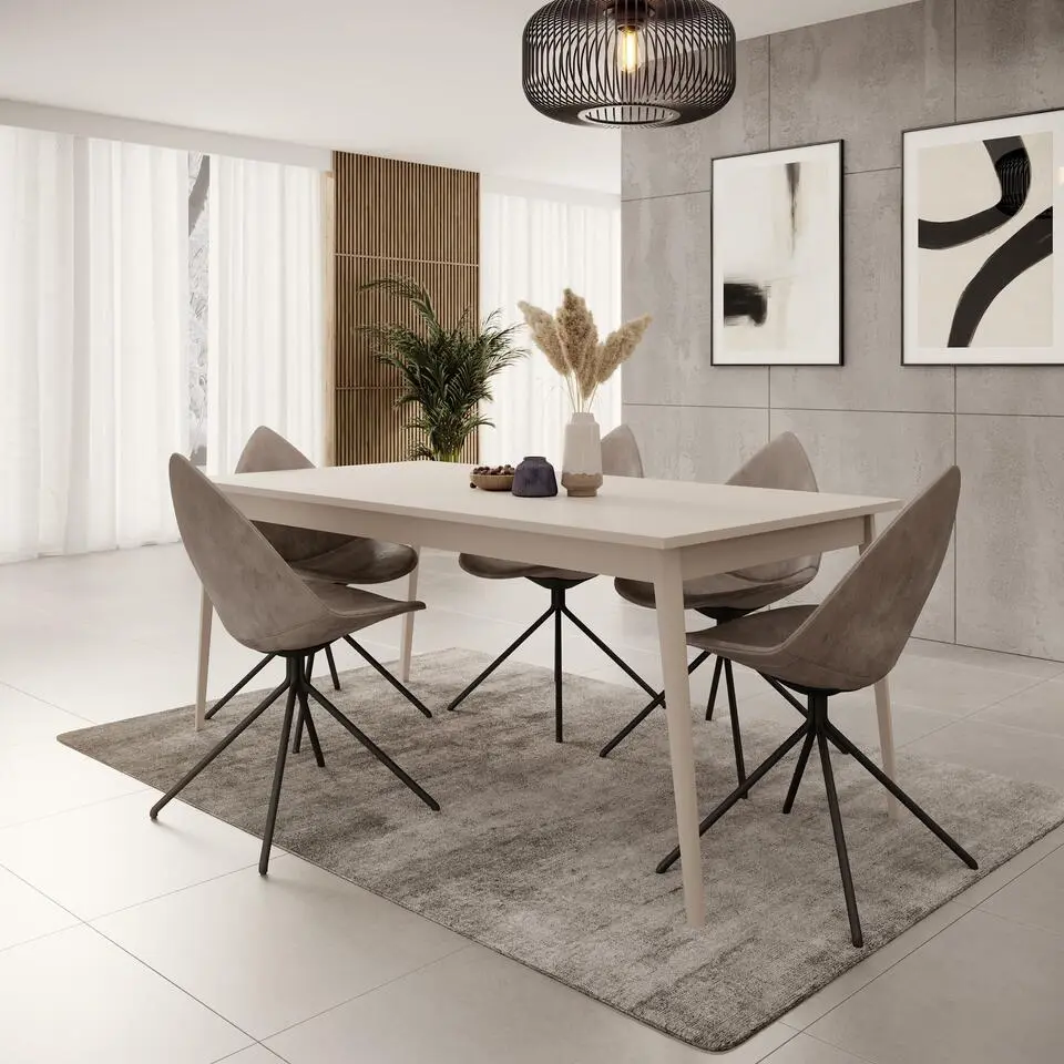 Meubella - Reunion - Eetkamertafel - Beige - 180x90x75 cm