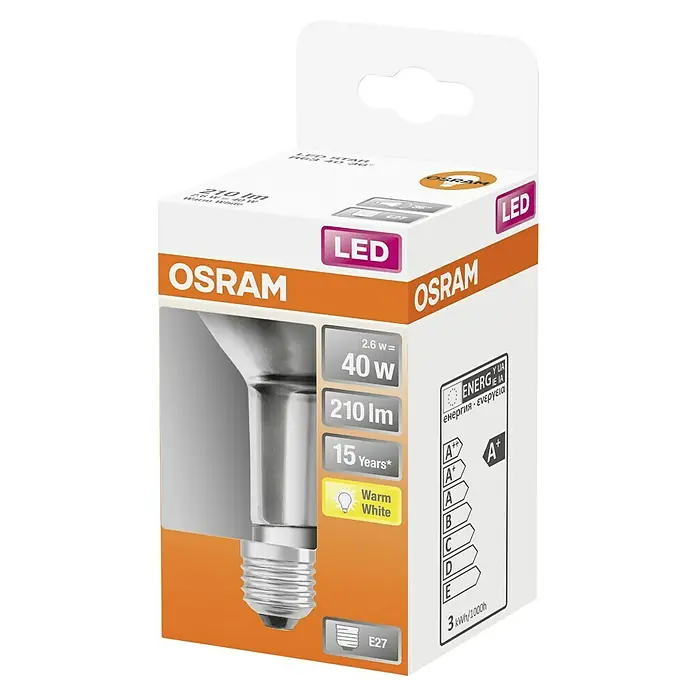 LYSPÆRE OSRAM R63 LED E27 2,6W