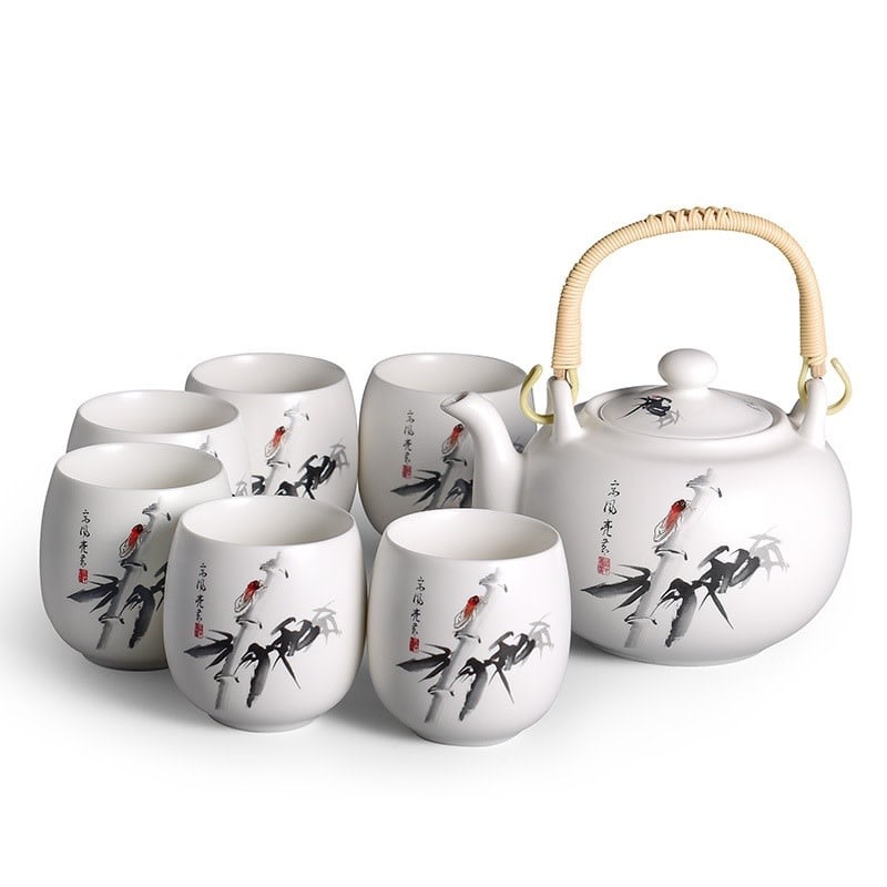 Fine Asianliving Chinese Theeservies Set 7 Porselein