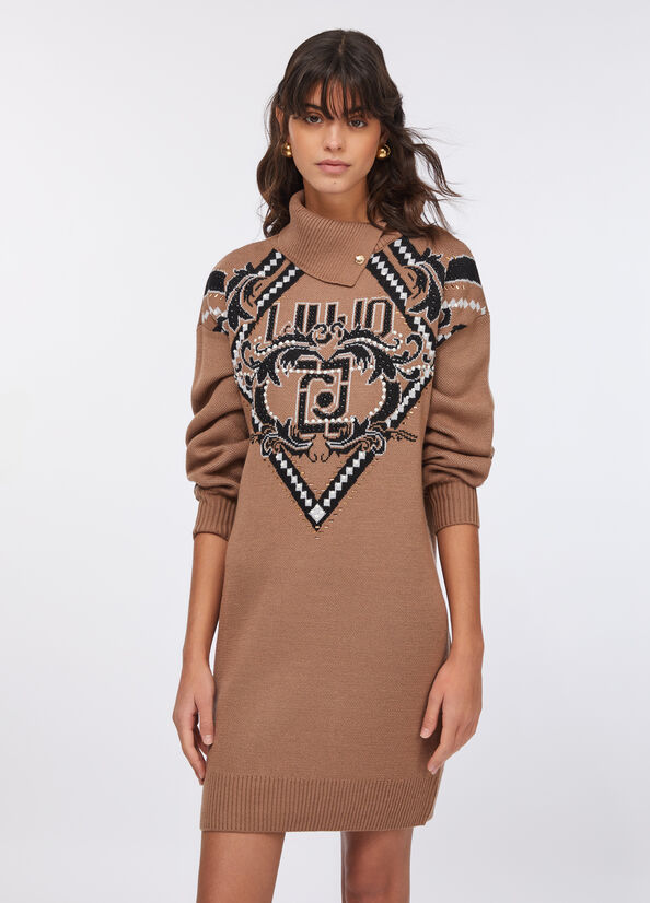 Abito in lana jacquard