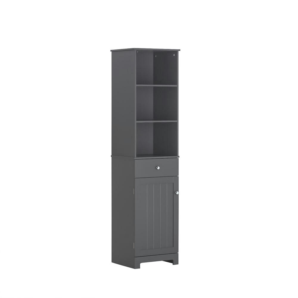 - Meuble colonne effet bois gris