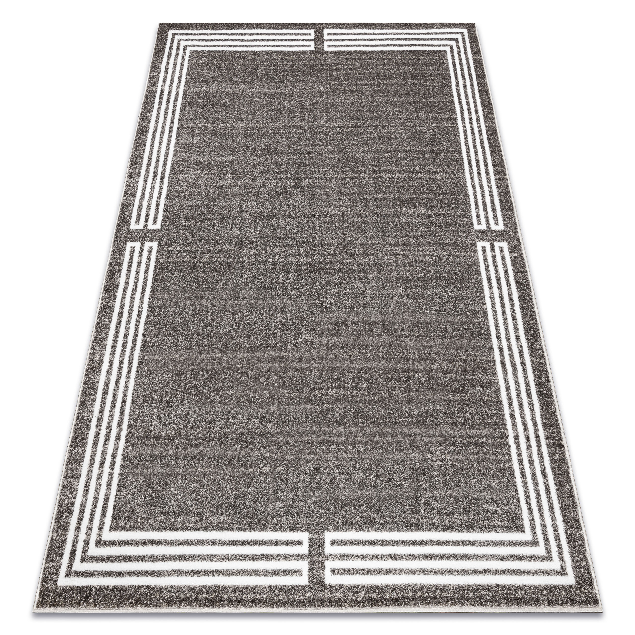 Dywan MATEO 8034/944 Nowoczesny ramka - strukturalny szary / 80x150 cm