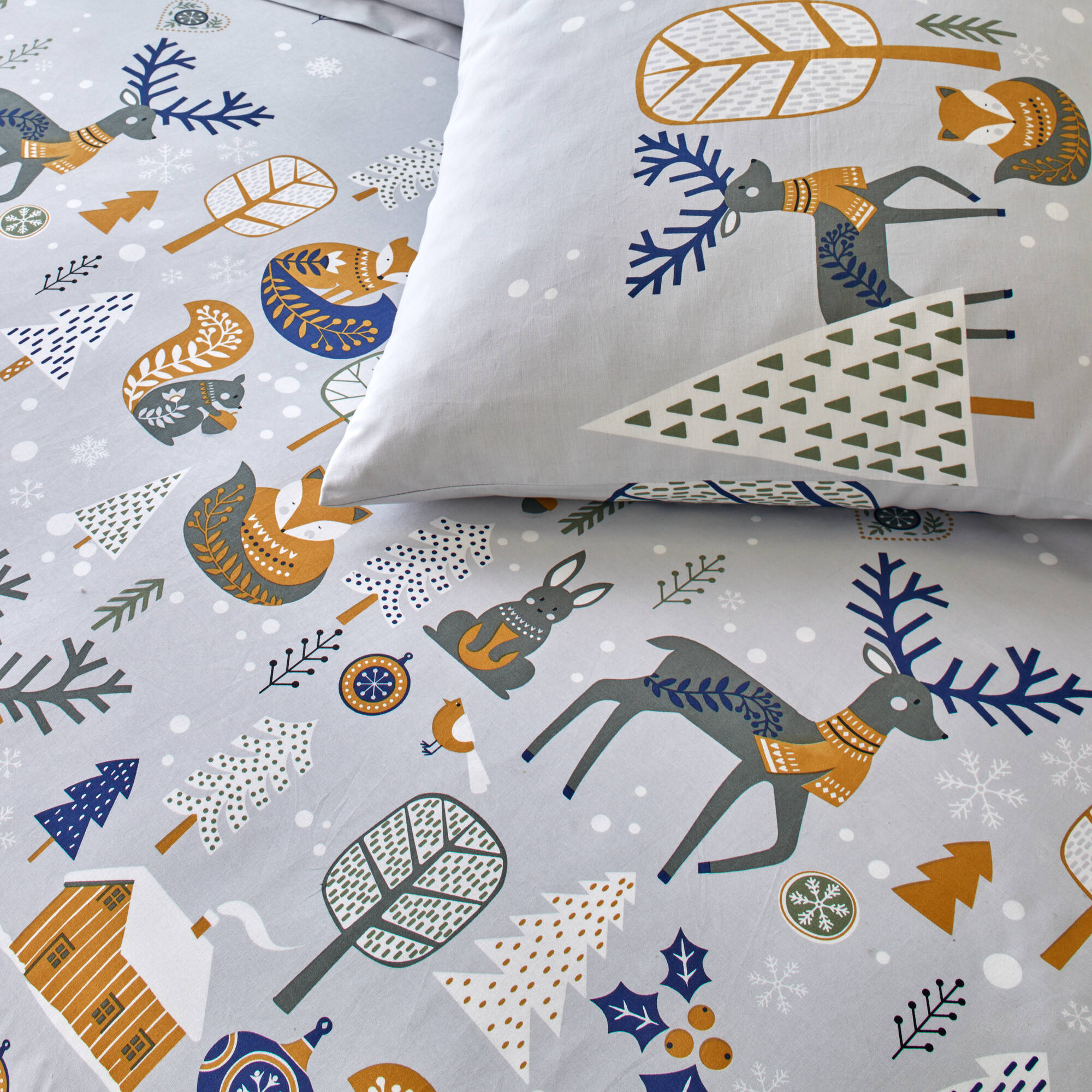 Linge de lit For&ecirc;t, en coton imprimé