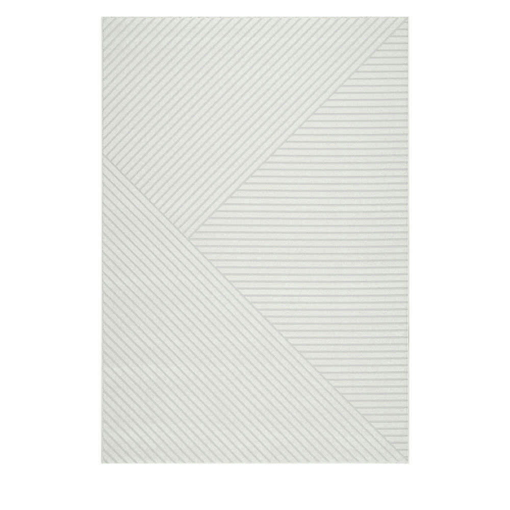 DIXIE II - Tapis contemporain à motif géométrique ecru 160x230 cm