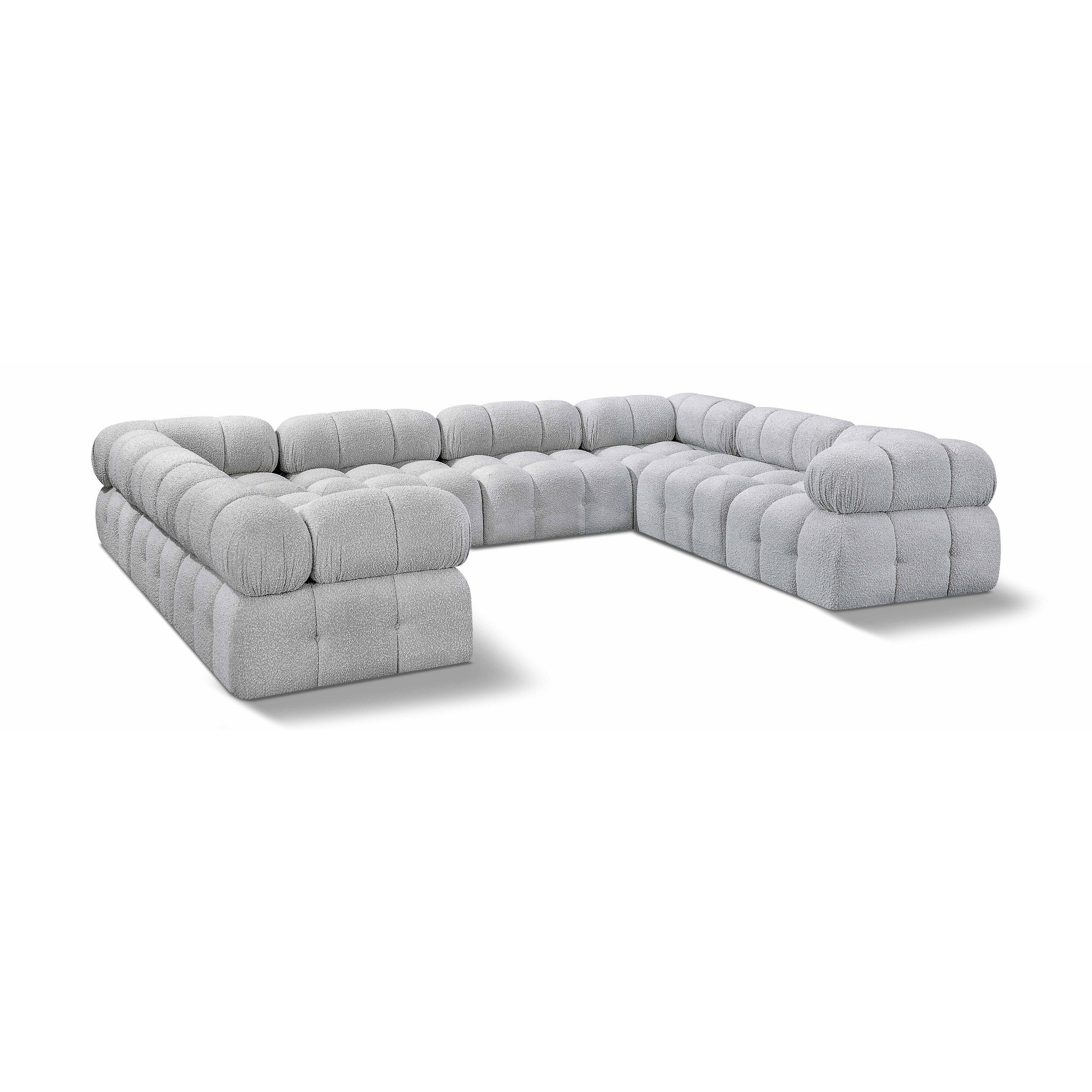 Ames 136 Boucle Fabric Upholstered 8pc. Modular Sectional
