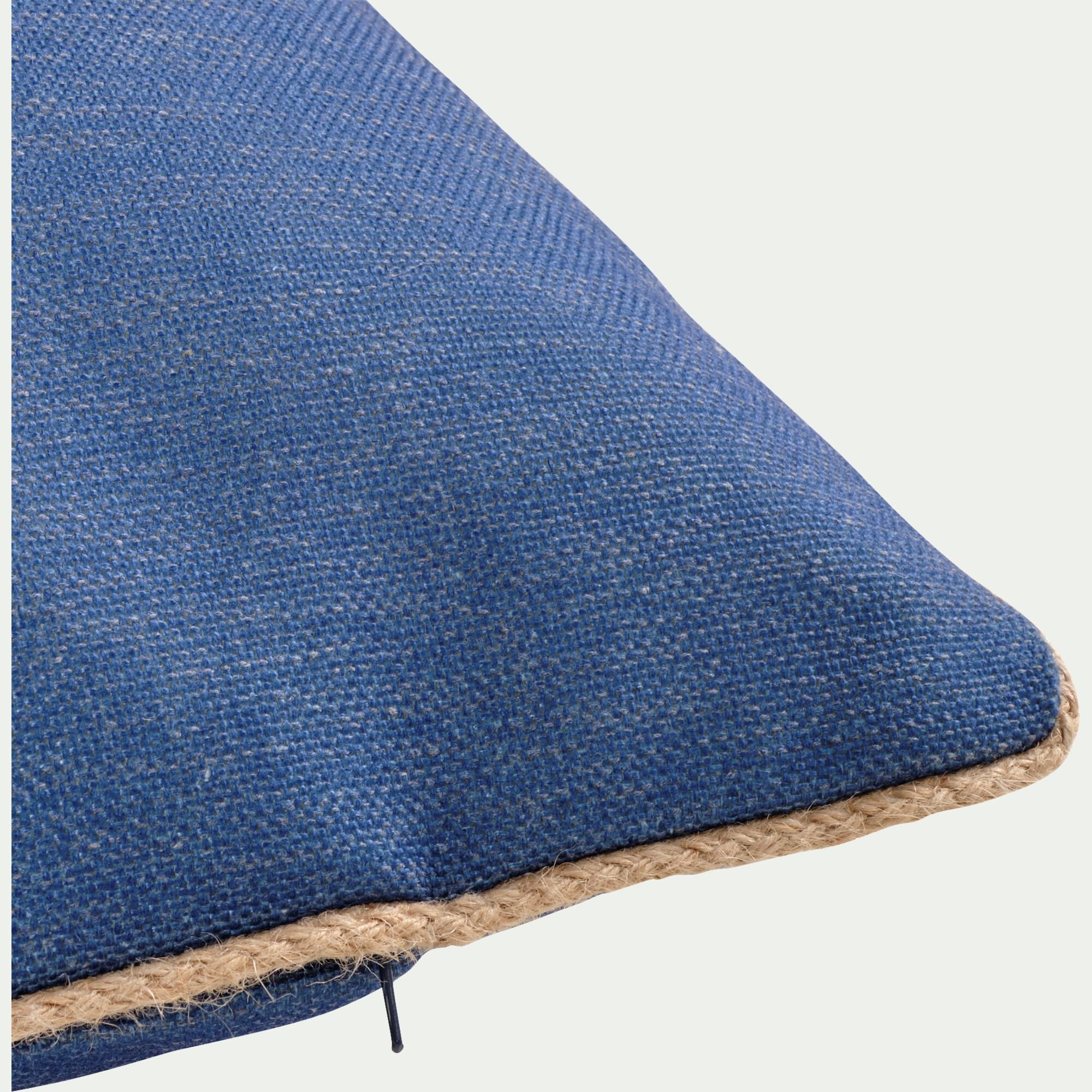 MARSA - Coussin à passepoil en tissu 70x70cm - bleu marine
