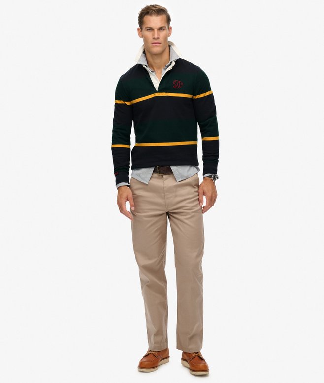 Vintage Athletic Stripe Rugby Top