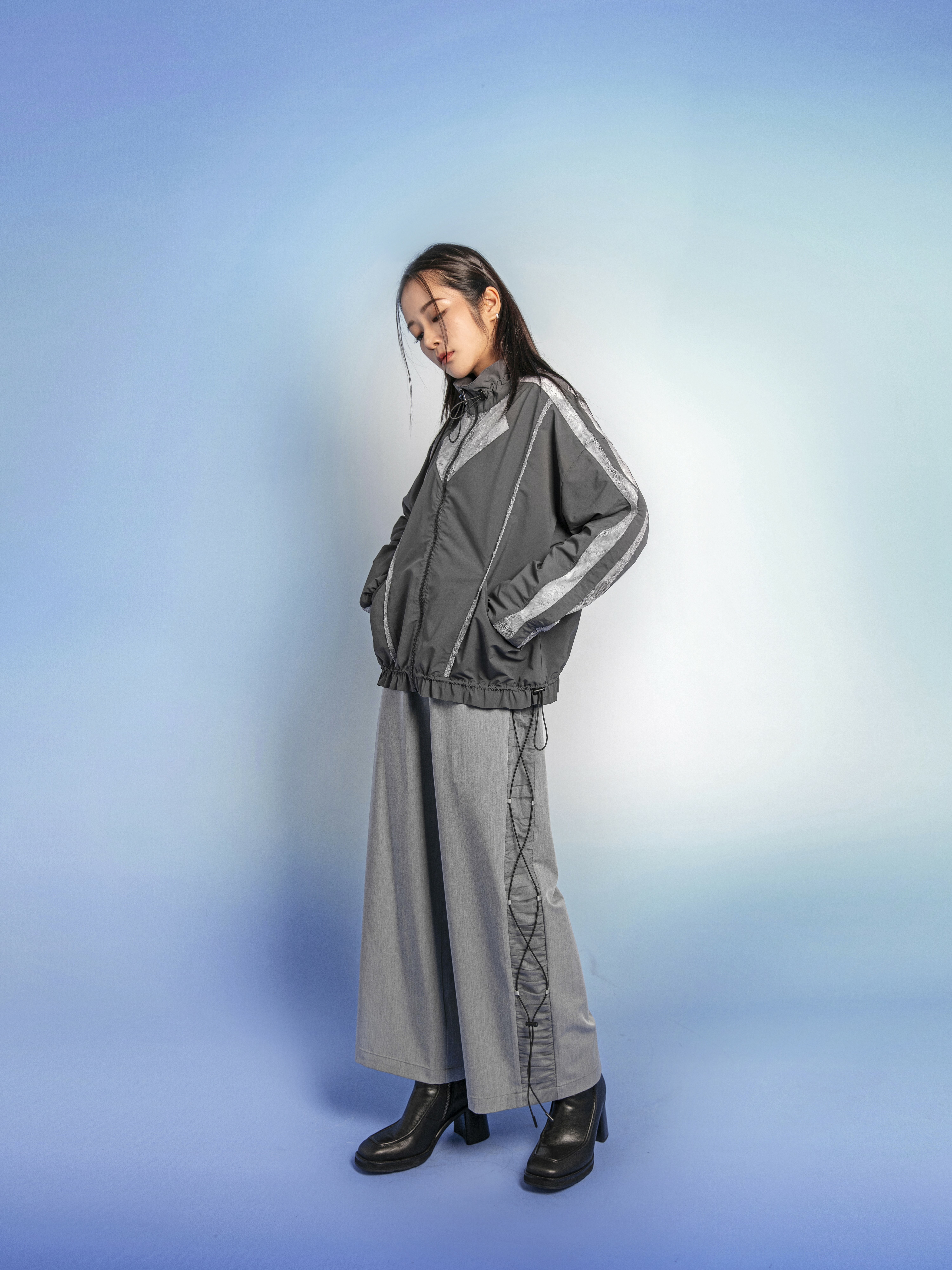 Tie-detail track pants - 25SRB020D